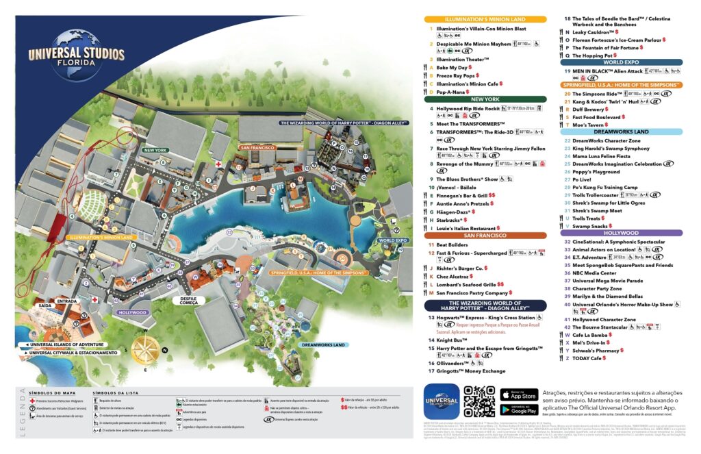 Mapa Universal Studios Florida 2025