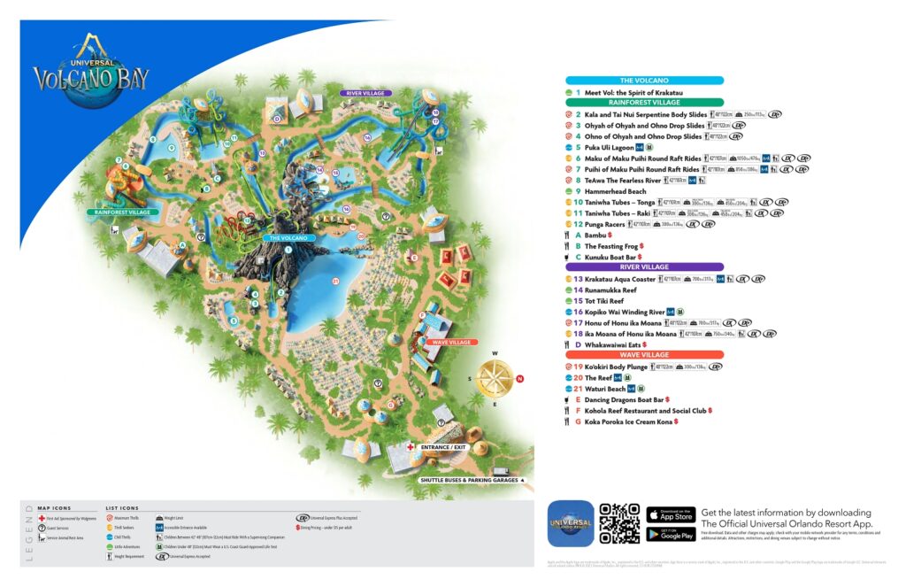 Mapa Universal Volcano Bay Orlando 2025